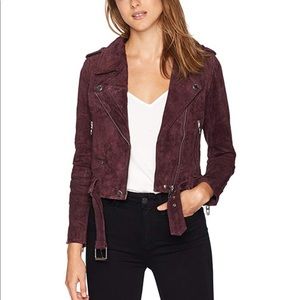 BLANK NYC BURGUNDY SUEDE MOTO JACKET